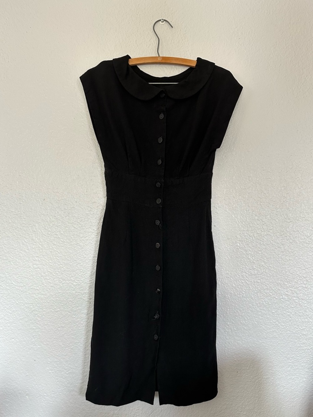 Vintage Black Button-Front Women’s Dress